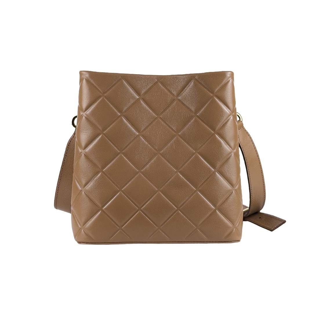 Bolsa Luz da Lua Tiracolo Matelassê Alça Larga Bege 3