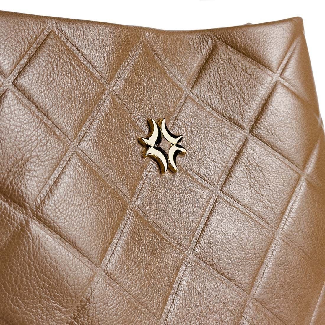 Bolsa Luz da Lua Tiracolo Matelassê Alça Larga Bege 4