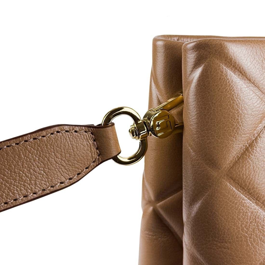 Bolsa Luz da Lua Tiracolo Matelassê Alça Larga Bege 5