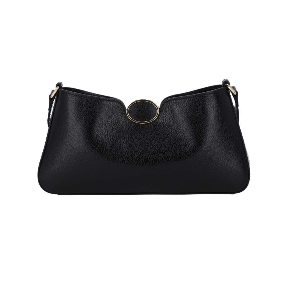 Bolsa Luz da Lua Baguete Logo Oval Preto 2