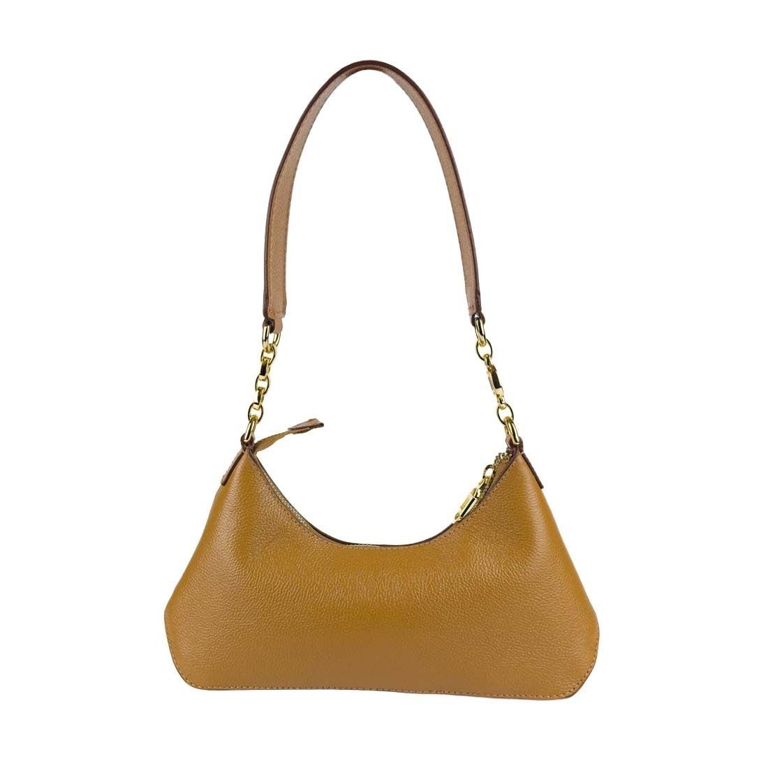 Bolsa Luz da Lua Baguete Corrente Oval Caramelo 3