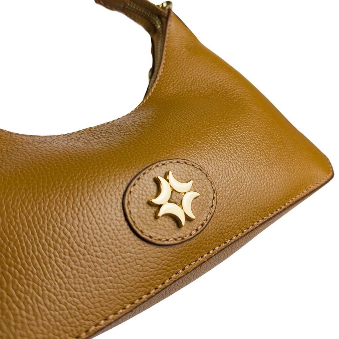 Bolsa Luz da Lua Baguete Corrente Oval Caramelo 4