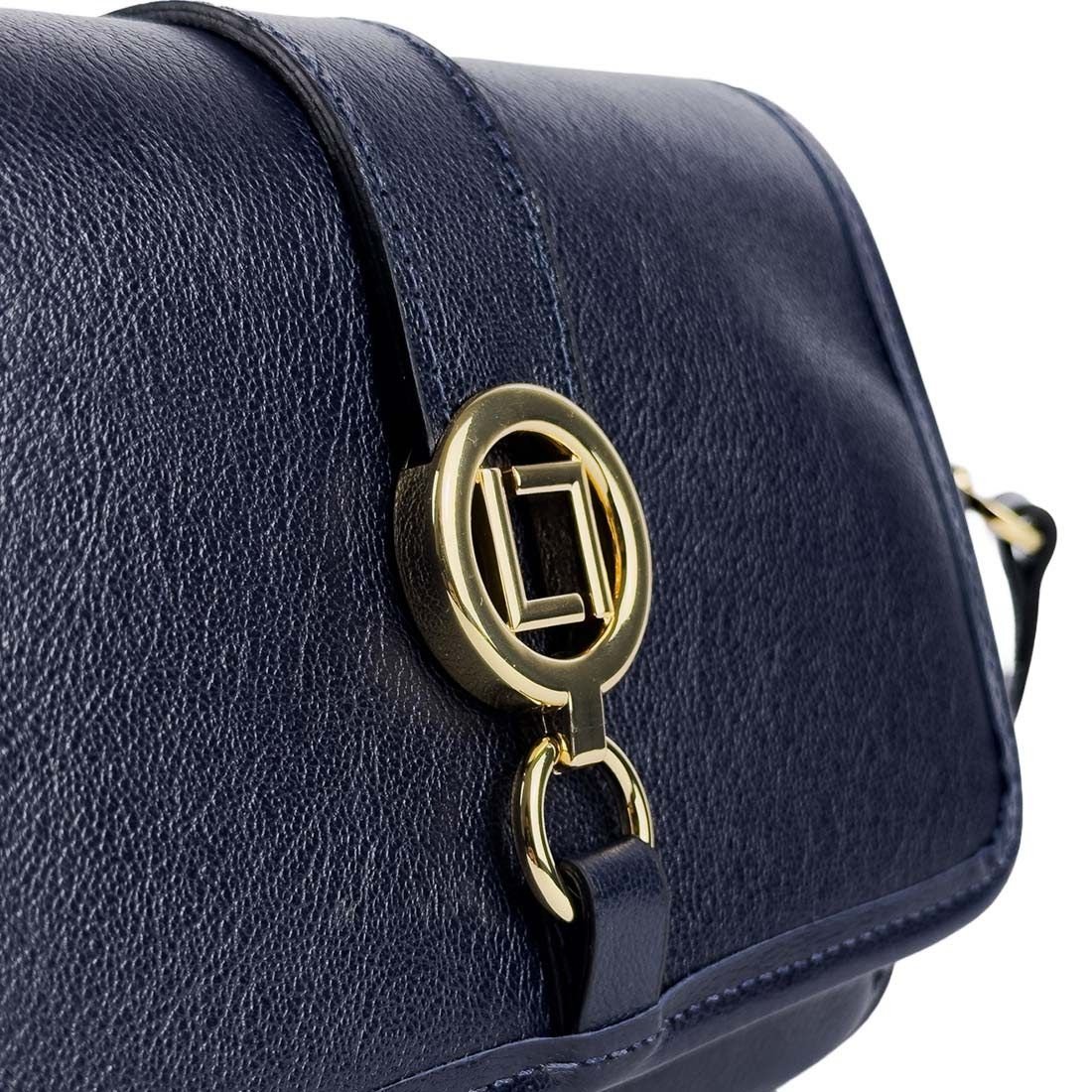 Bolsa Luz da Lua Tiracolo Fecho Argola Azul Marinho 3