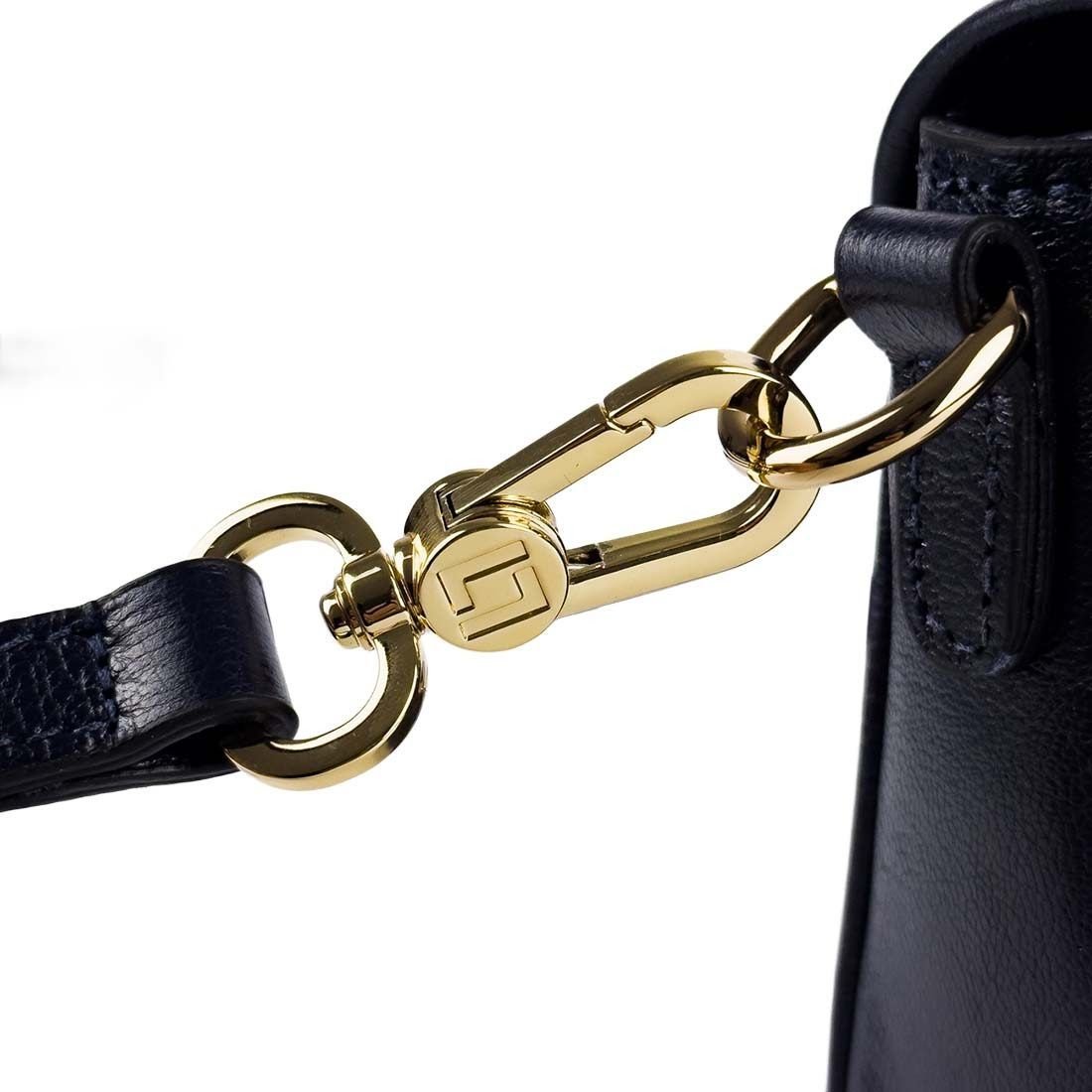 Bolsa Luz da Lua Tiracolo Fecho Argola Azul Marinho 4