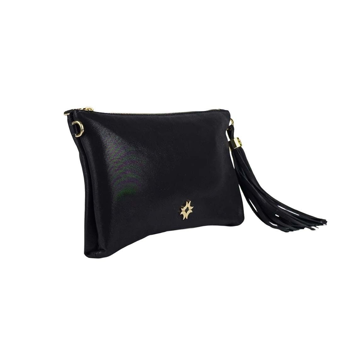 Bolsa Luz da Lua Clutch com Corrente Preto 2