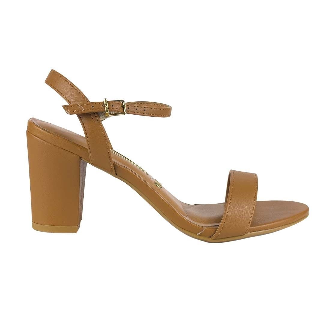 Sandália Vizzano Salto Médio Bloco Tira Fina