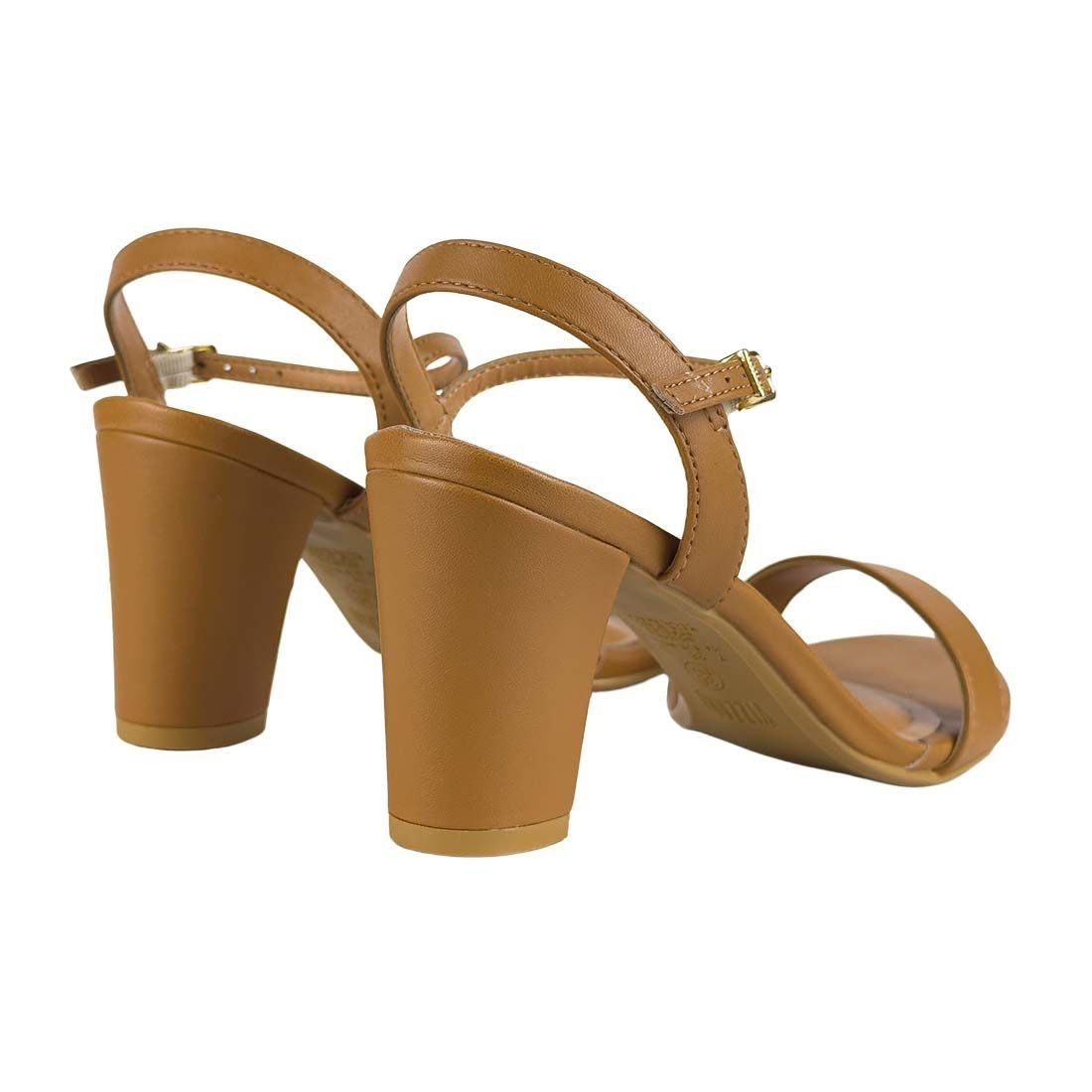 Sandália Vizzano Salto Médio Bloco Tira Fina Camel 3