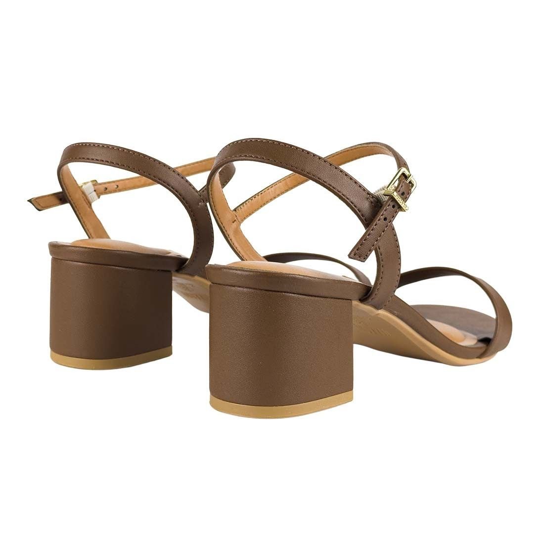 Sandália Vizzano Salto Bloco Médio Tira Fina Marrom 3