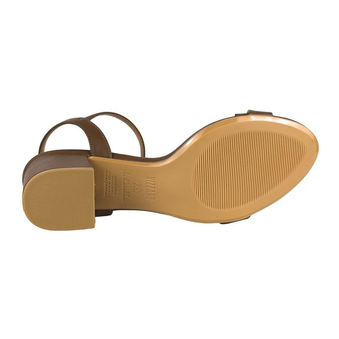Sandália Vizzano Salto Bloco Médio Tira Fina Marrom 4