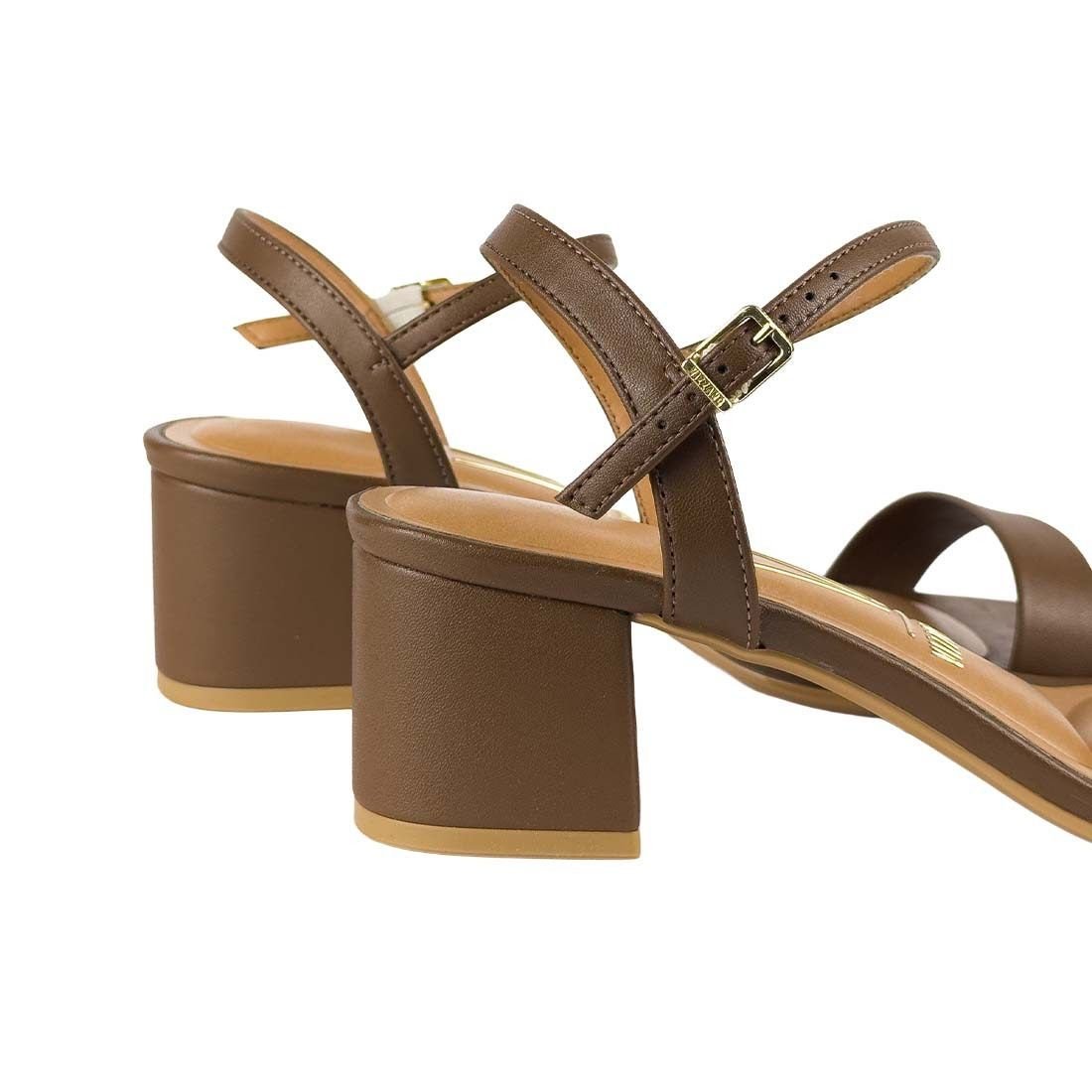 Sandália Vizzano Salto Bloco Médio Tira Fina Marrom 6