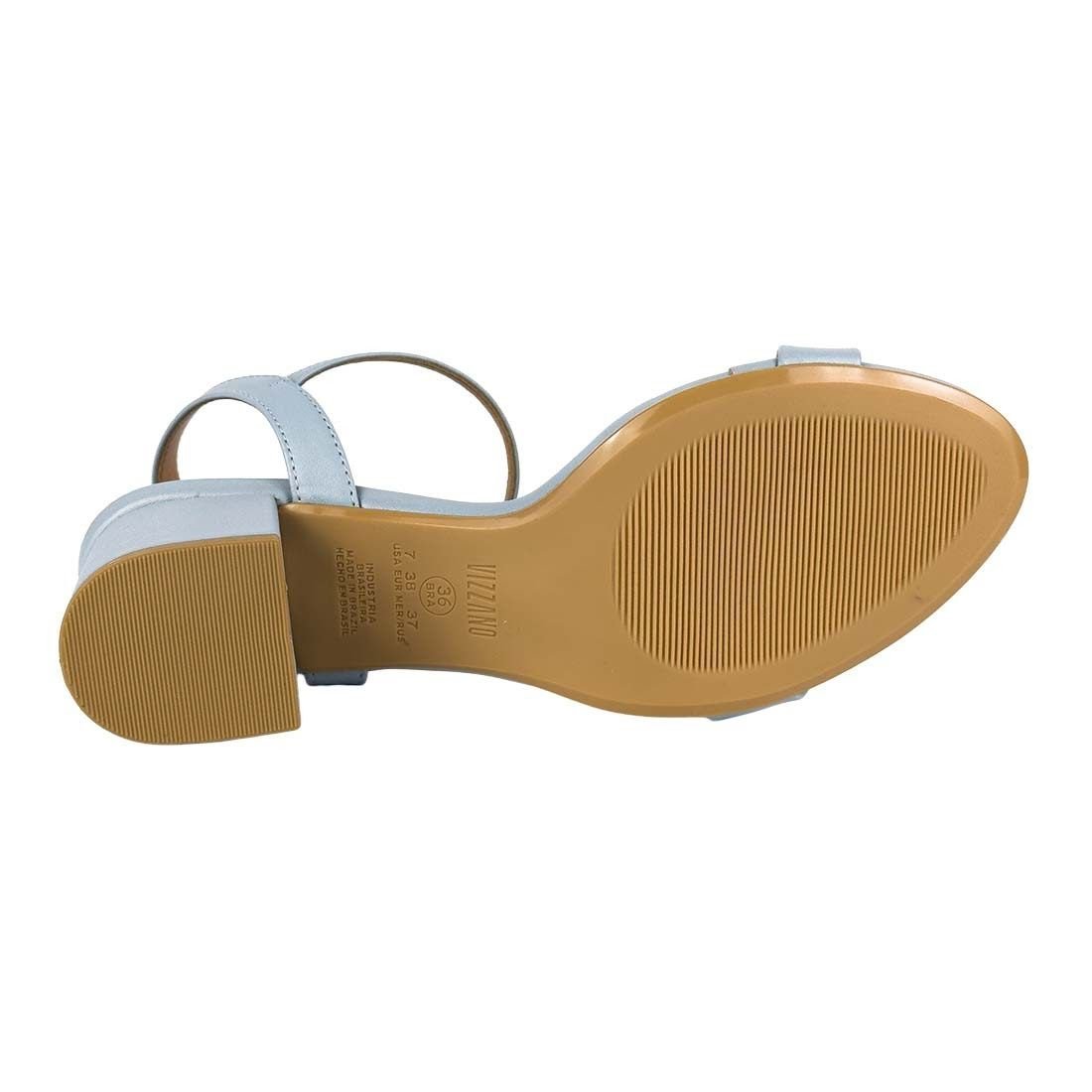 Sandália Vizzano Salto Bloco Médio Tira Fina Azul 4