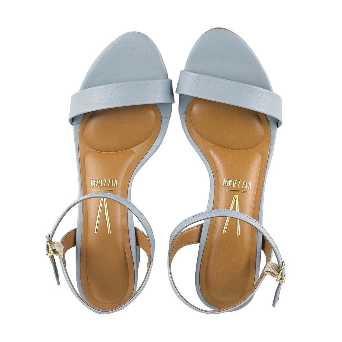 Sandália Vizzano Salto Bloco Médio Tira Fina Azul 5