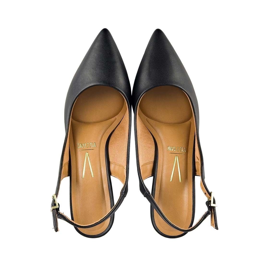 Sapato Scarpin Vizzano Slingback Salto Fino Preto 5