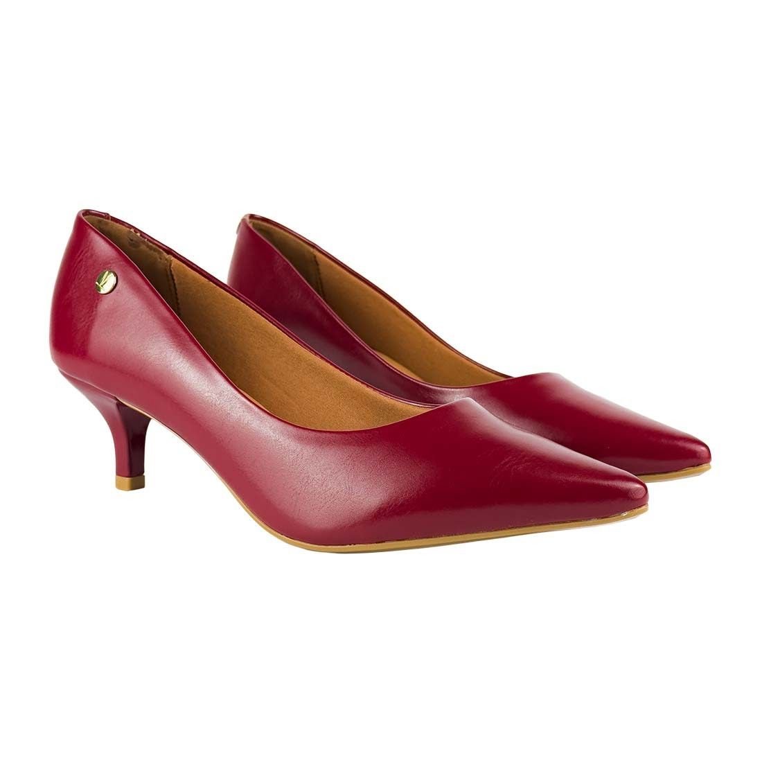 Sapato Scarpin Vizzano Salto Baixo Bico Fino Vermelho 2