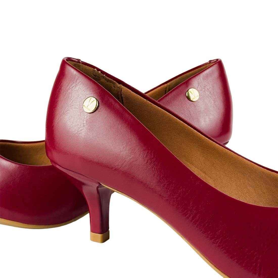 Sapato Scarpin Vizzano Salto Baixo Bico Fino Vermelho 6