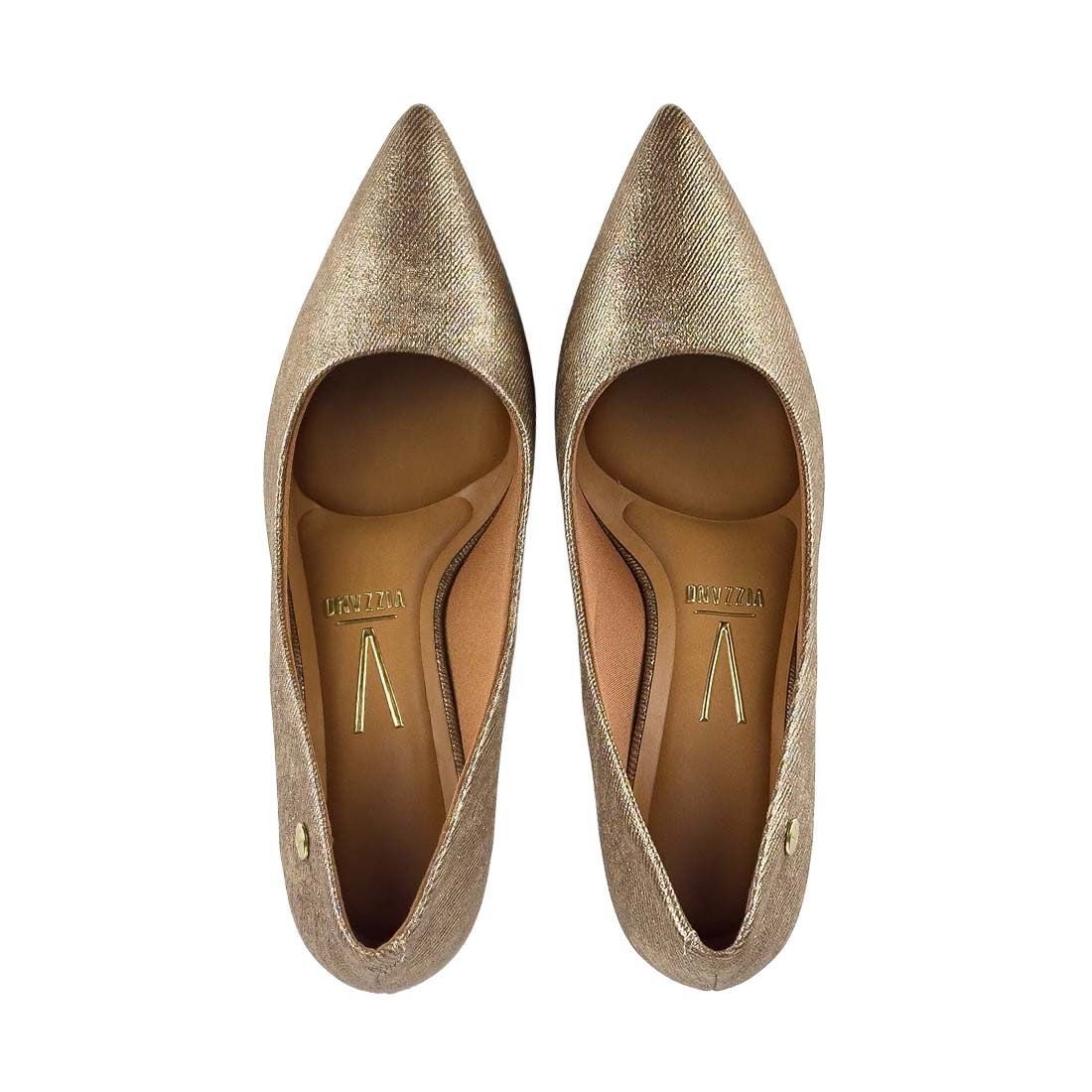 Sapato Scarpin Vizzano Salto Fino Médio Dourado 5
