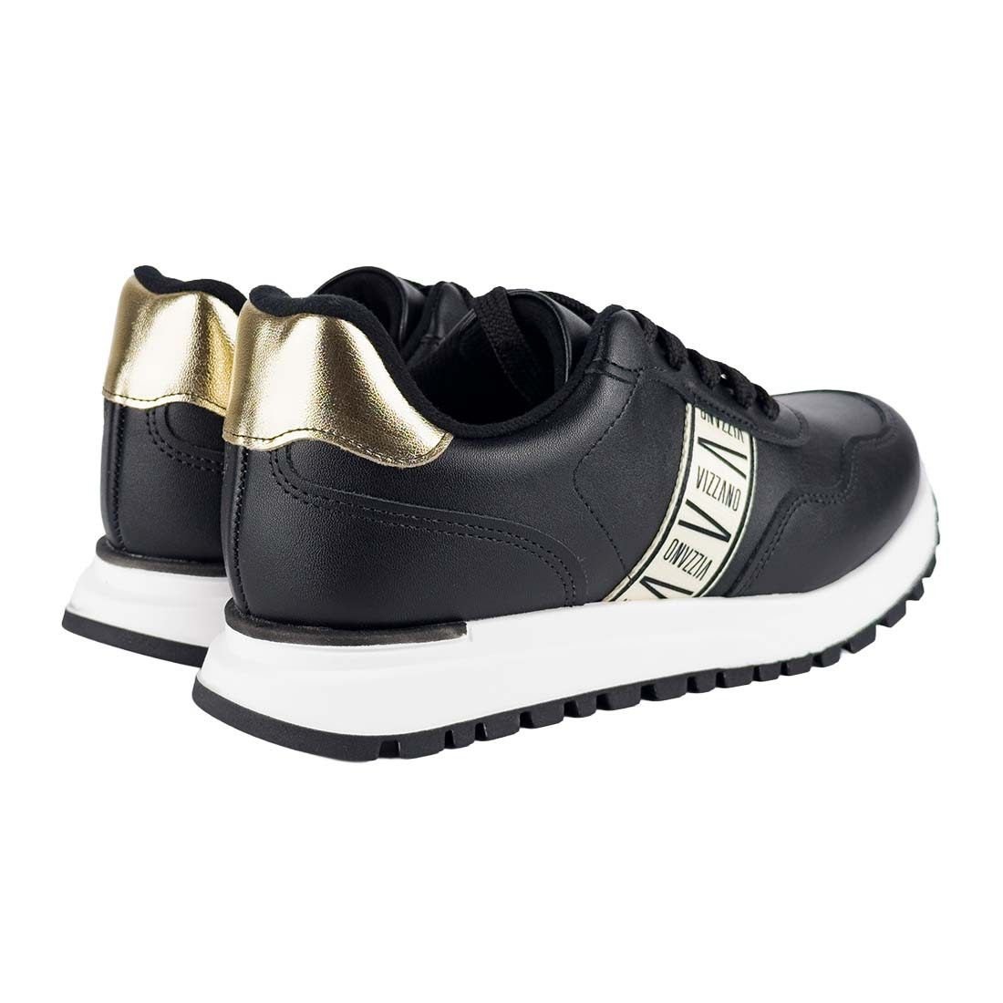 Tênis Vizzano Casual com Detalhe Dourado Preto 3
