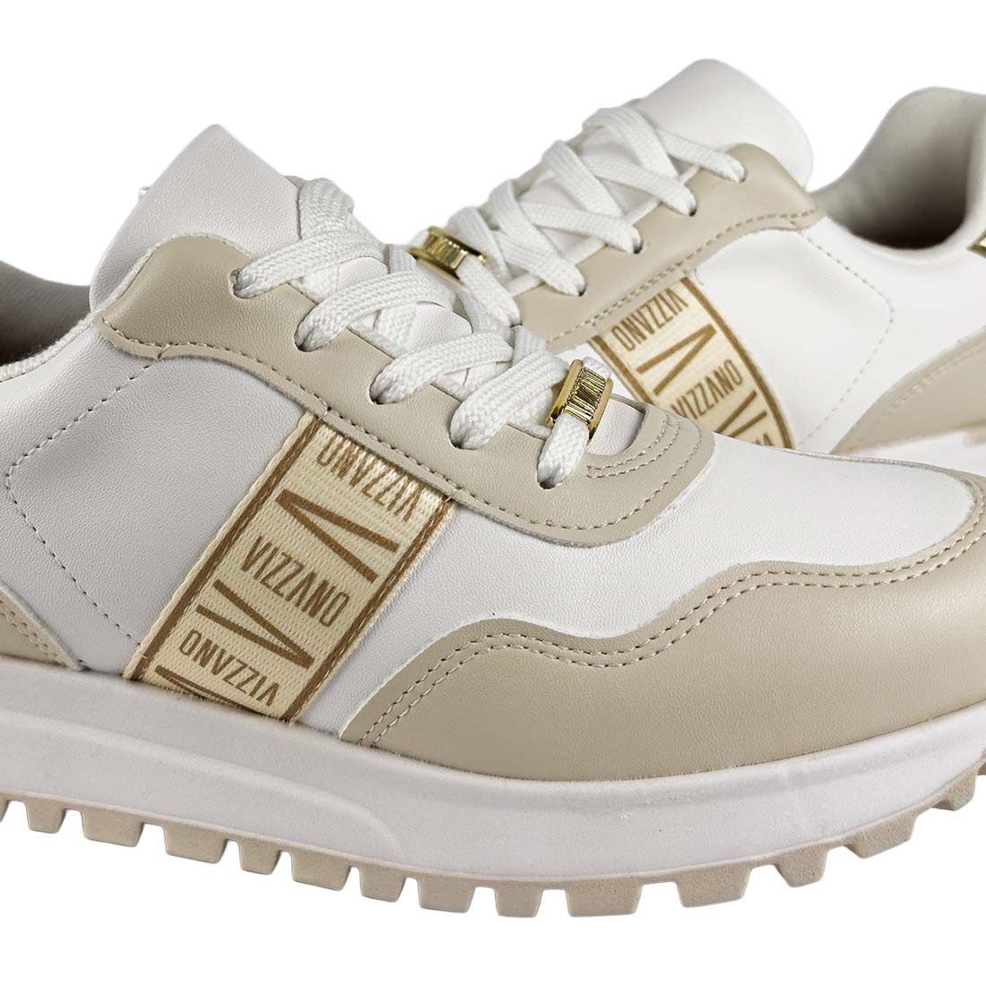 Tênis Vizzano Casual com Detalhe Dourado Branco 6