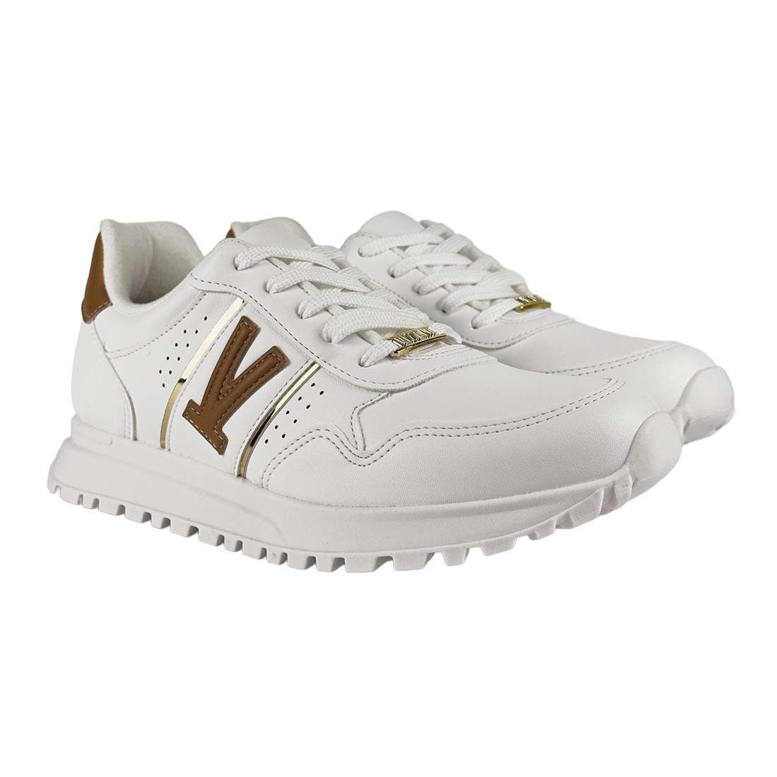 Tênis Vizzano Casual com Detalhes Contrastantes Branco 2