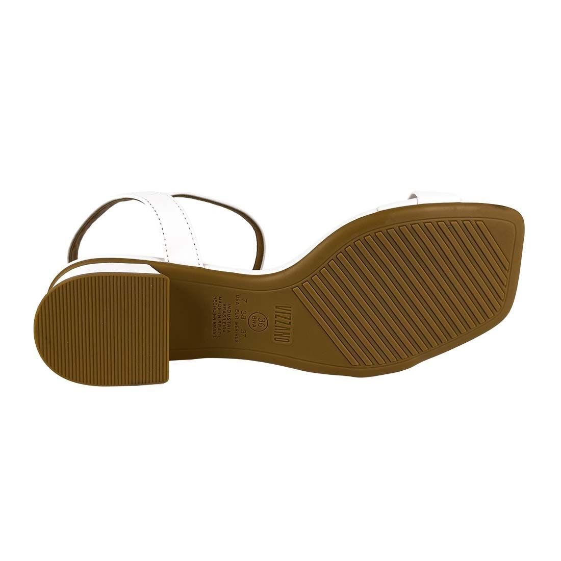 Sandália Vizzano Salto Bloco Baixo Tira Fina Pelica - 6454.111.7286 Branco 6