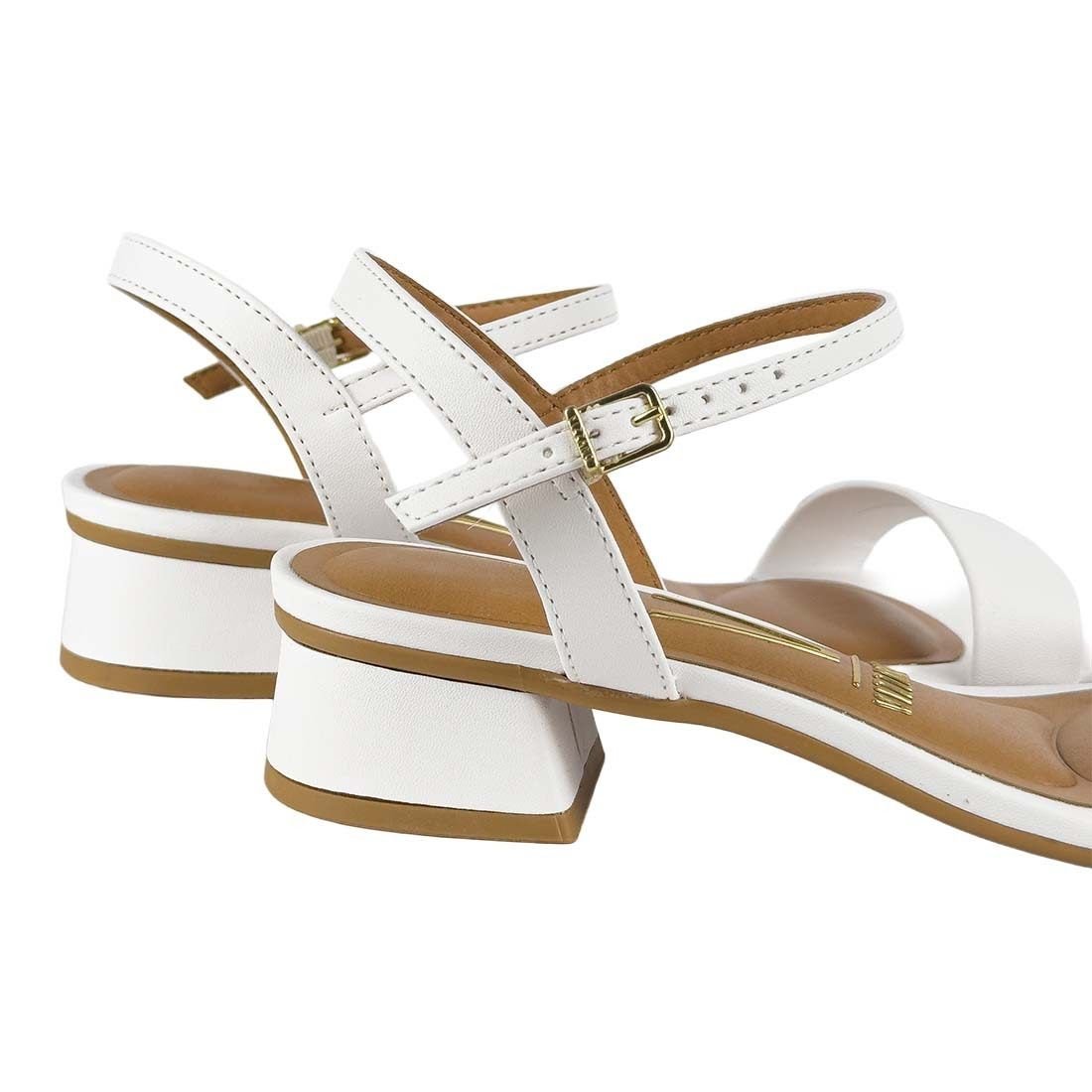 Sandália Vizzano Salto Bloco Baixo Tira Fina Branco 4
