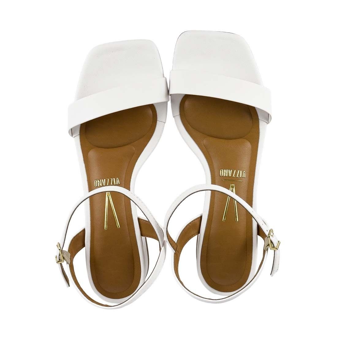 Sandália Vizzano Salto Bloco Baixo Tira Fina Branco 5