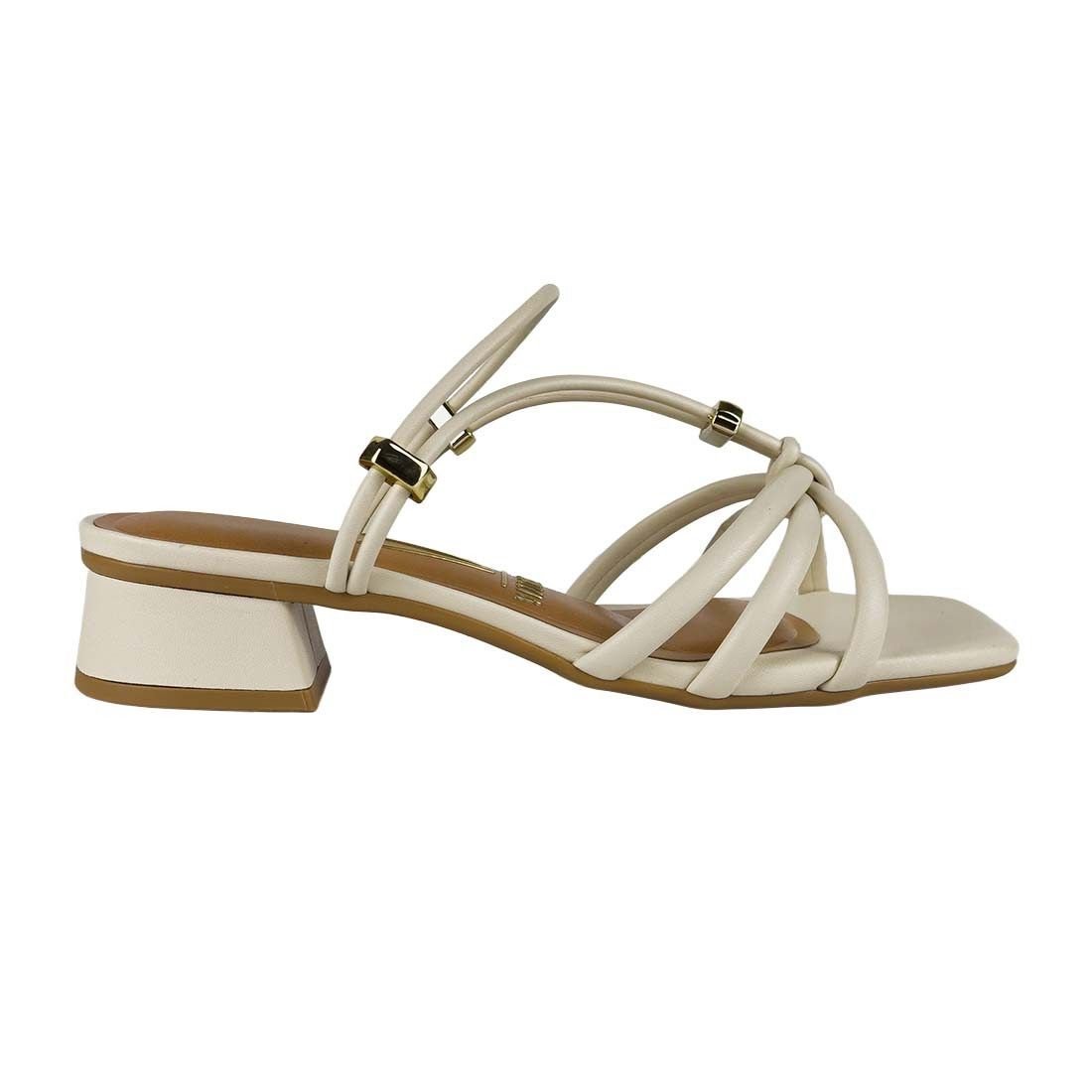 Sandália Vizzano Salto Bloco Baixo Tiras Finas