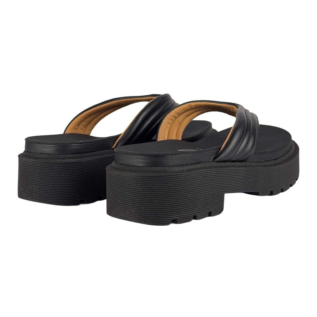 Chinelo Vizzano Plataforma com Tiras Largas Preto 3