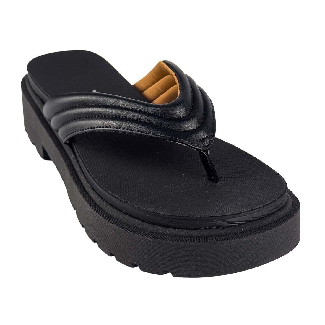 Chinelo Vizzano Plataforma com Tiras Largas Preto 5