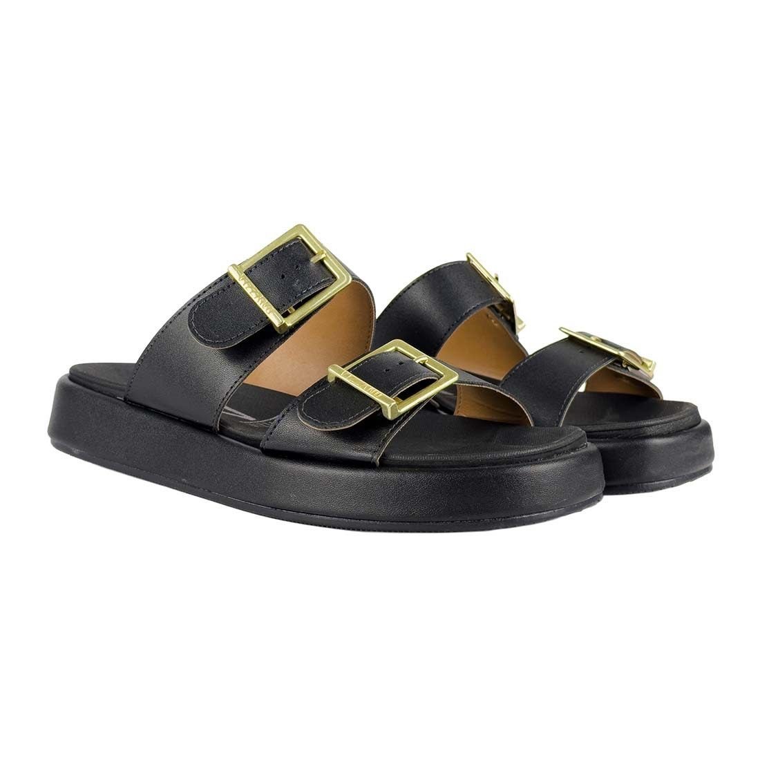 Sandália Papete Vizzano Plataforma com Fivelas Preto 2