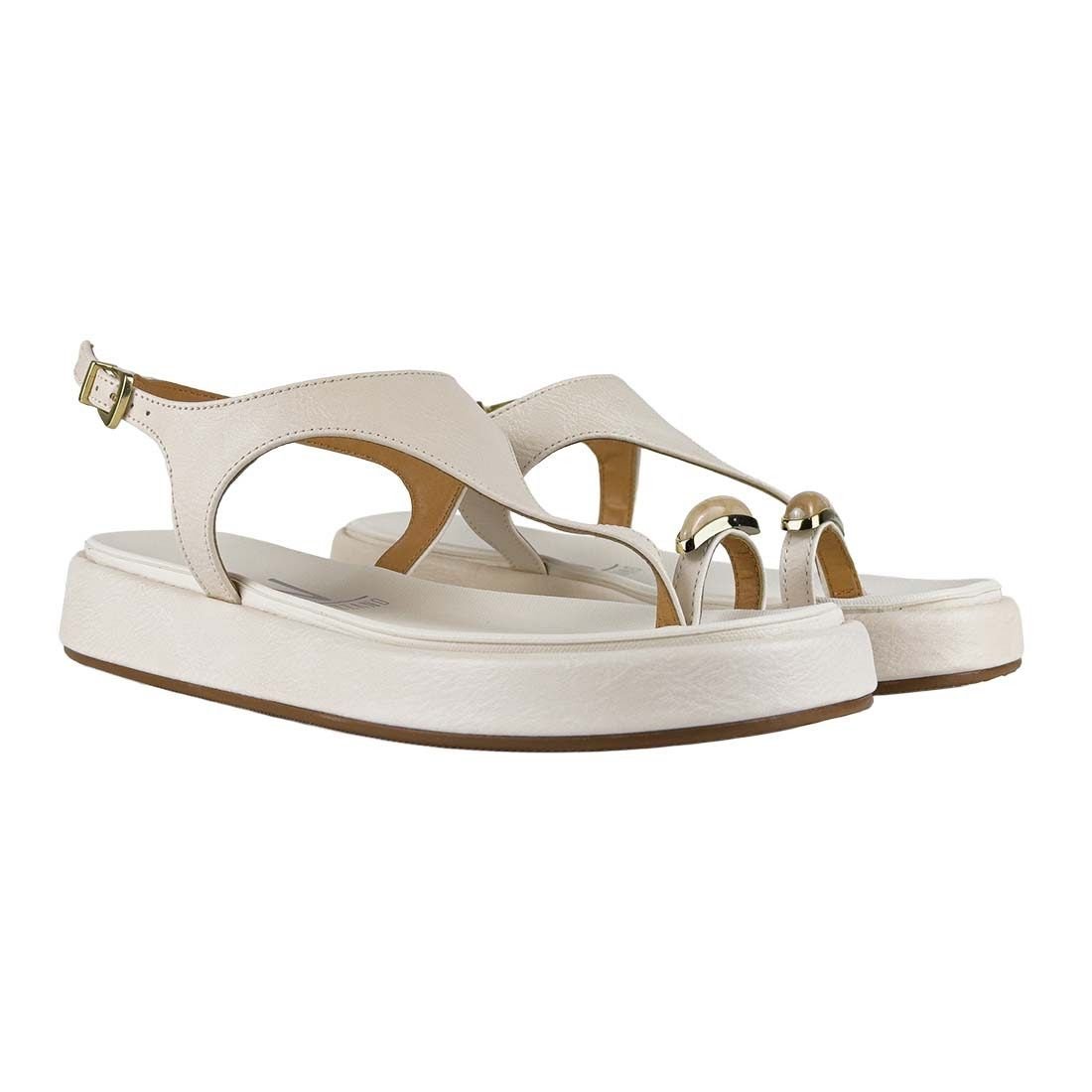 Sandália Vizzano Rasteira Tira no Dedo com Fivela Off White 2