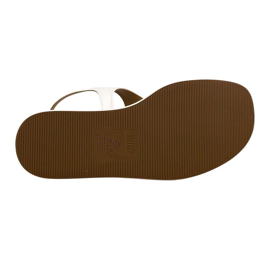 Sandália Vizzano Rasteira Tira no Dedo com Fivela Off White 6