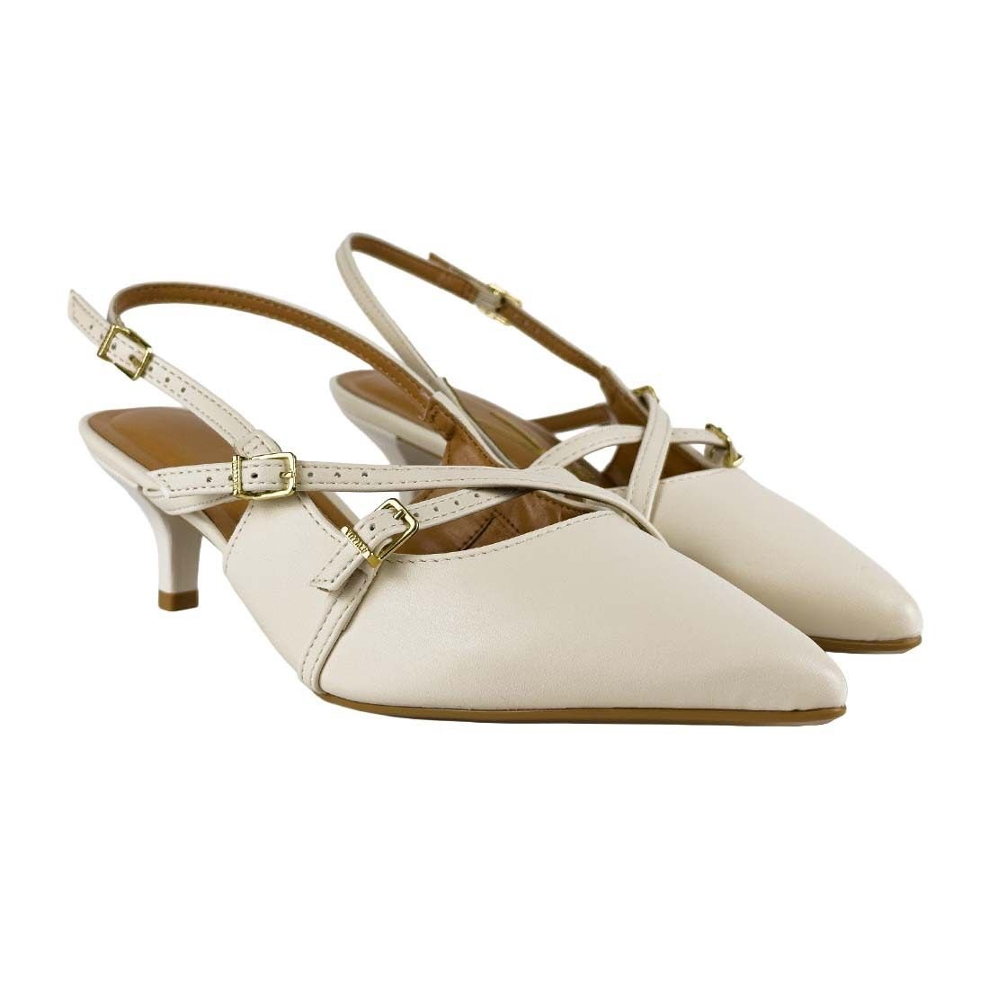 Sapato Scarpin Vizzano Salto Fino Tiras Cruzadas Off White 2