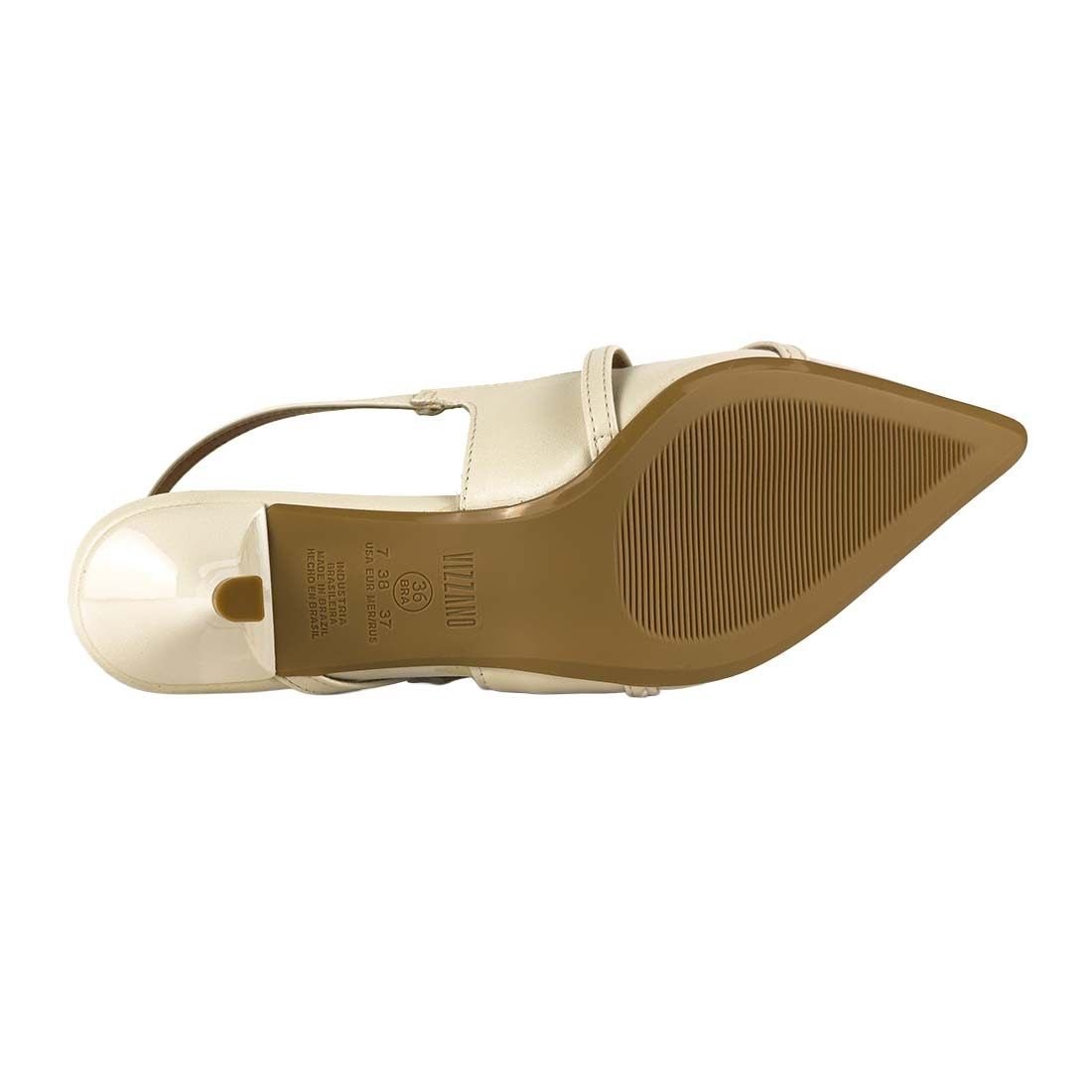 Sapato Scarpin Vizzano Salto Fino Tiras Cruzadas Off White 6