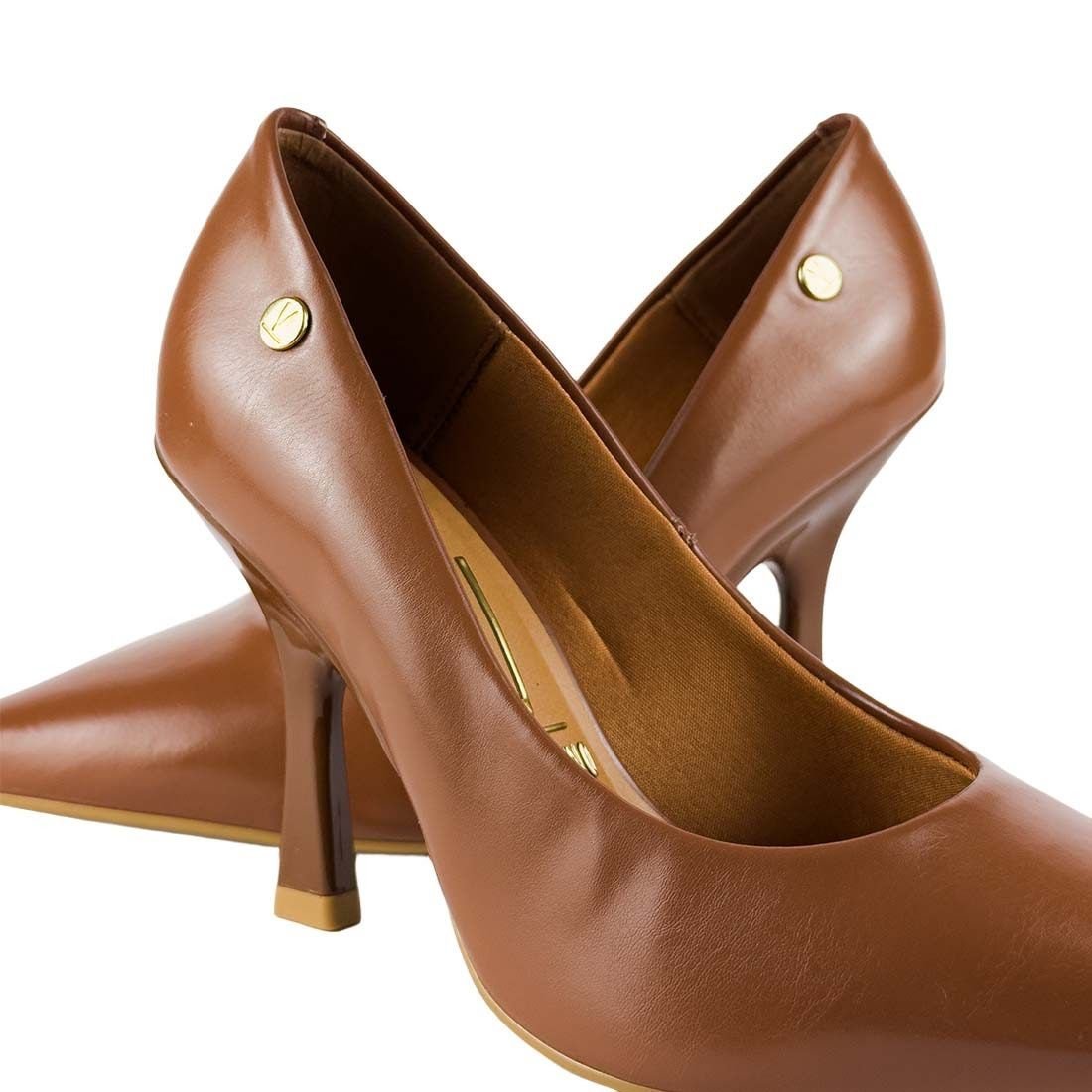 Sapato Scarpin Vizzano Salto Alto Fino Bico Fino Marrom 4