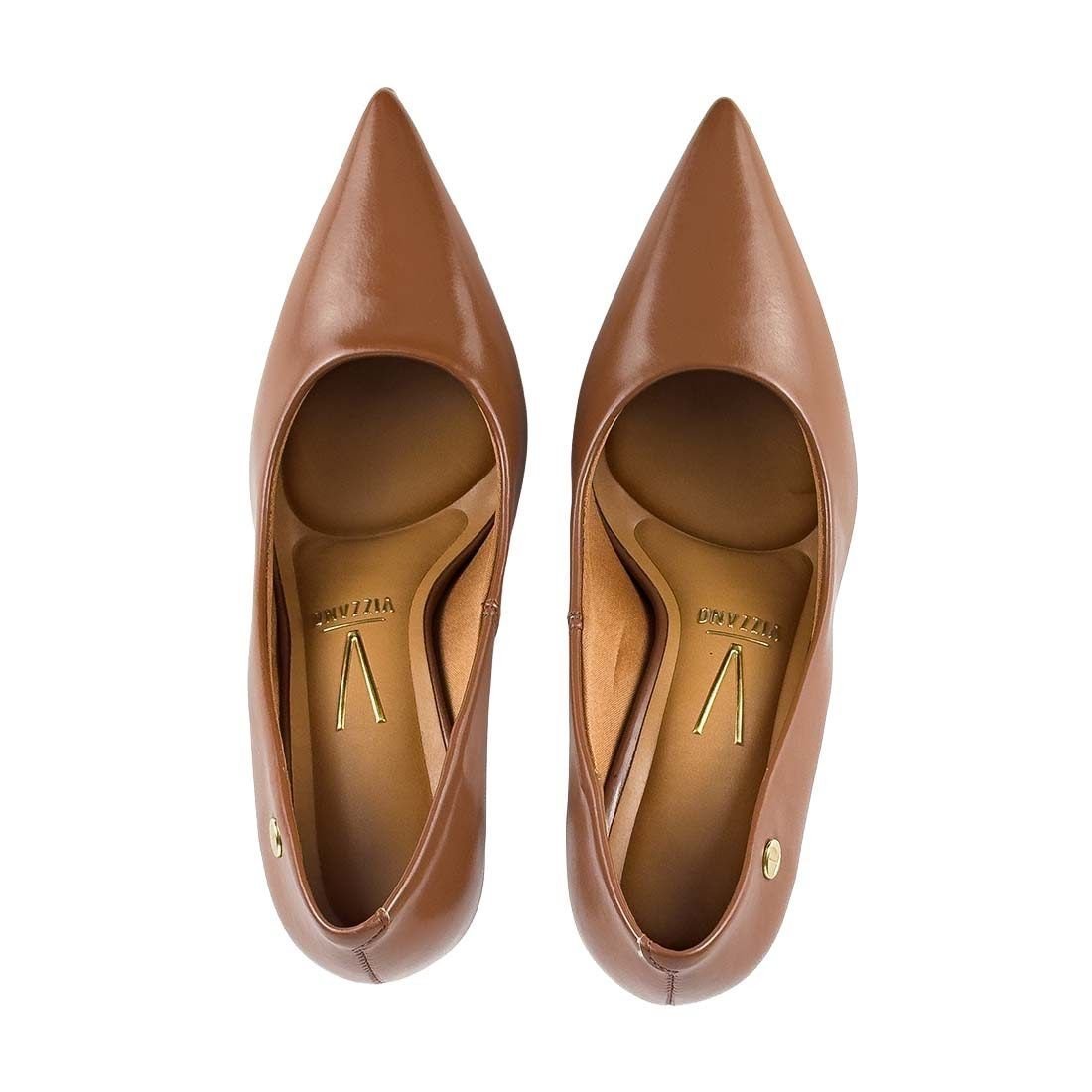 Sapato Scarpin Vizzano Salto Alto Fino Bico Fino Marrom 5