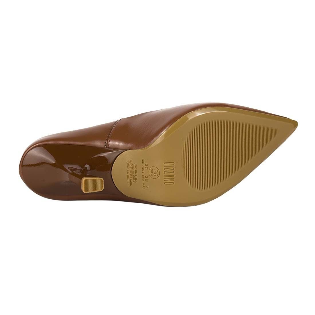 Sapato Scarpin Vizzano Salto Alto Fino Bico Fino Marrom 6