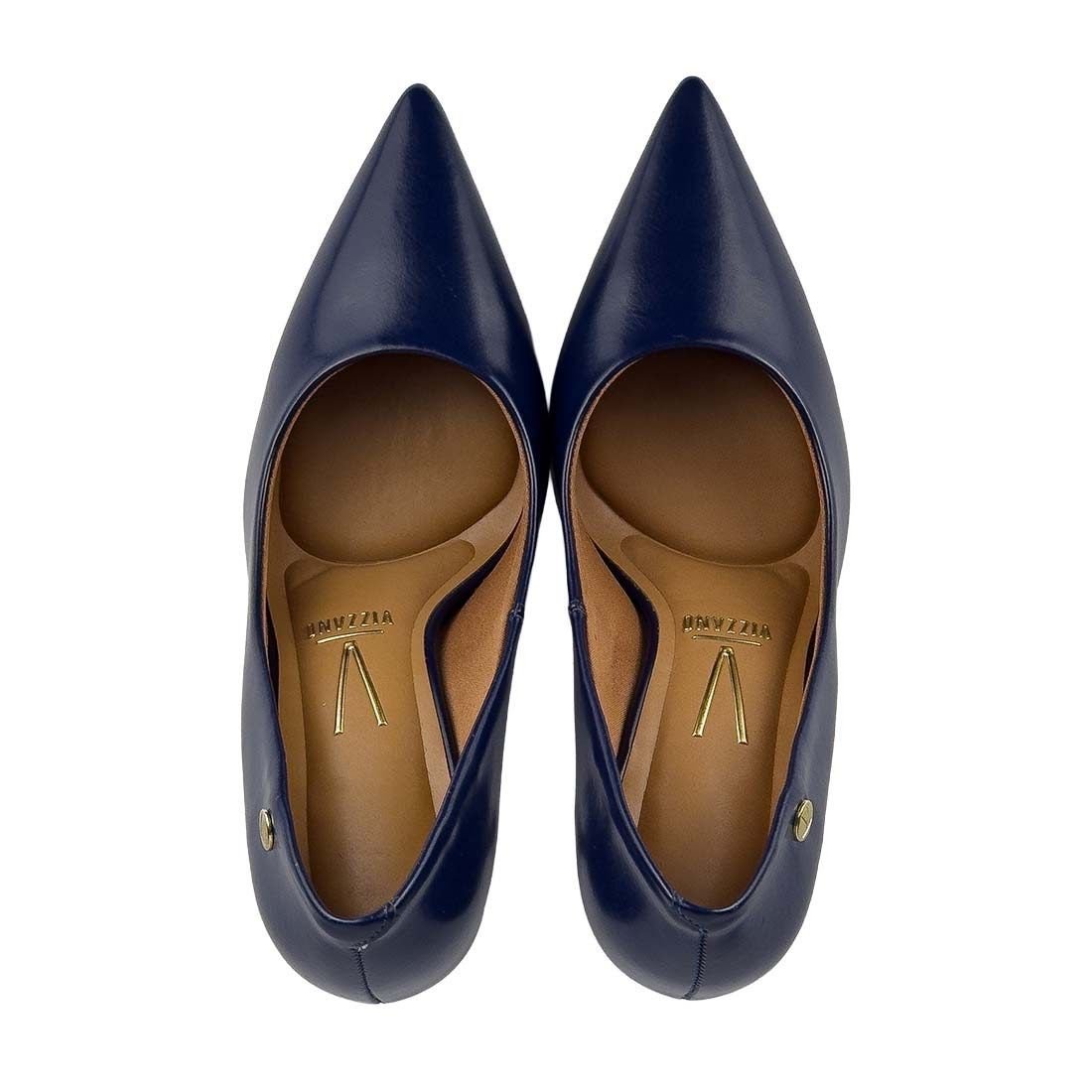 Sapato Scarpin Vizzano Salto Alto Fino Bico Fino Azul 5