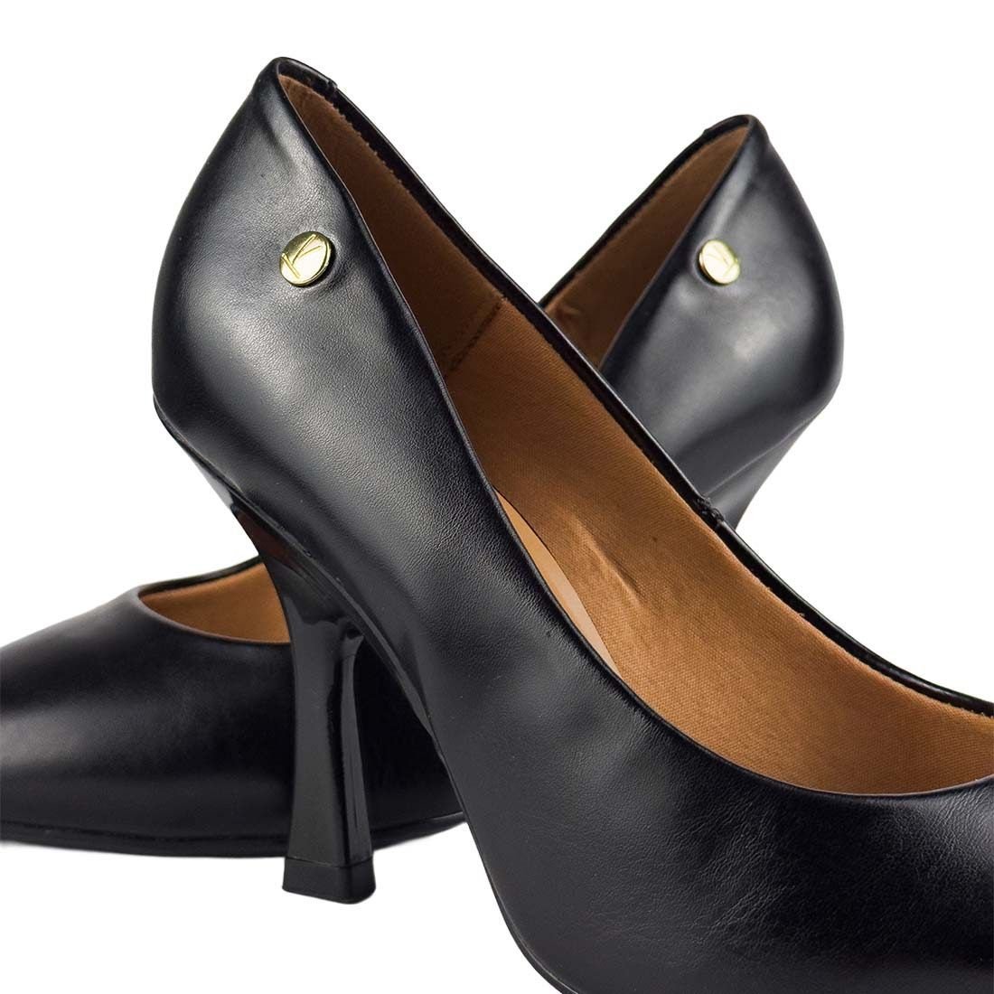 Sapato Scarpin Vizzano Salto Alto Fino Bico Fino Preto 4