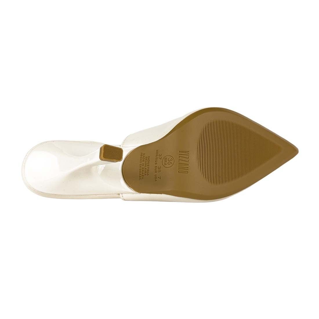 Sapato Scarpin Vizzano Slingback Salto Alto Fino Off White 6