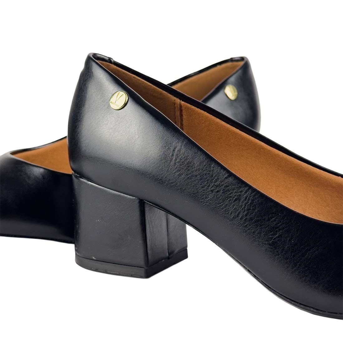 Sapato Scarpin Vizzano Bico Fino Salto Bloco Napa Garda Preto 4