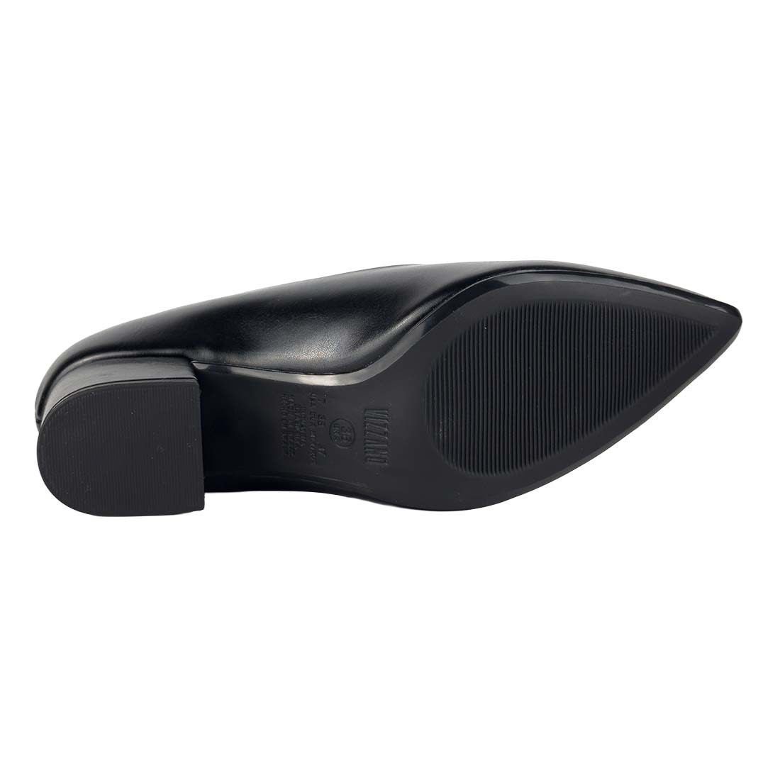 Sapato Scarpin Vizzano Bico Fino Salto Bloco Napa Garda Preto 6