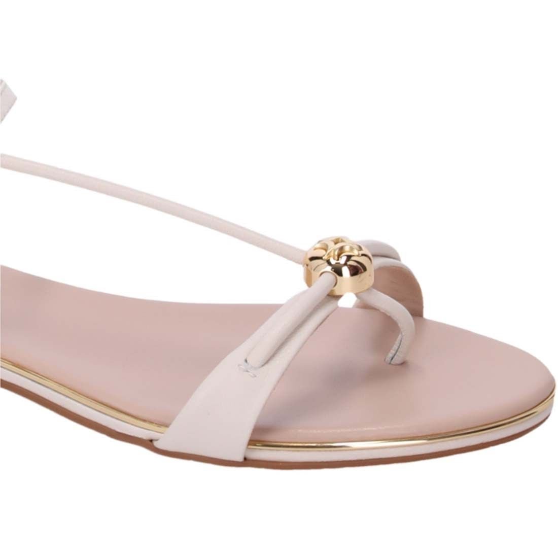 Sandália Luz da Lua Rasteira Dedo Slim com Logo Off White 4