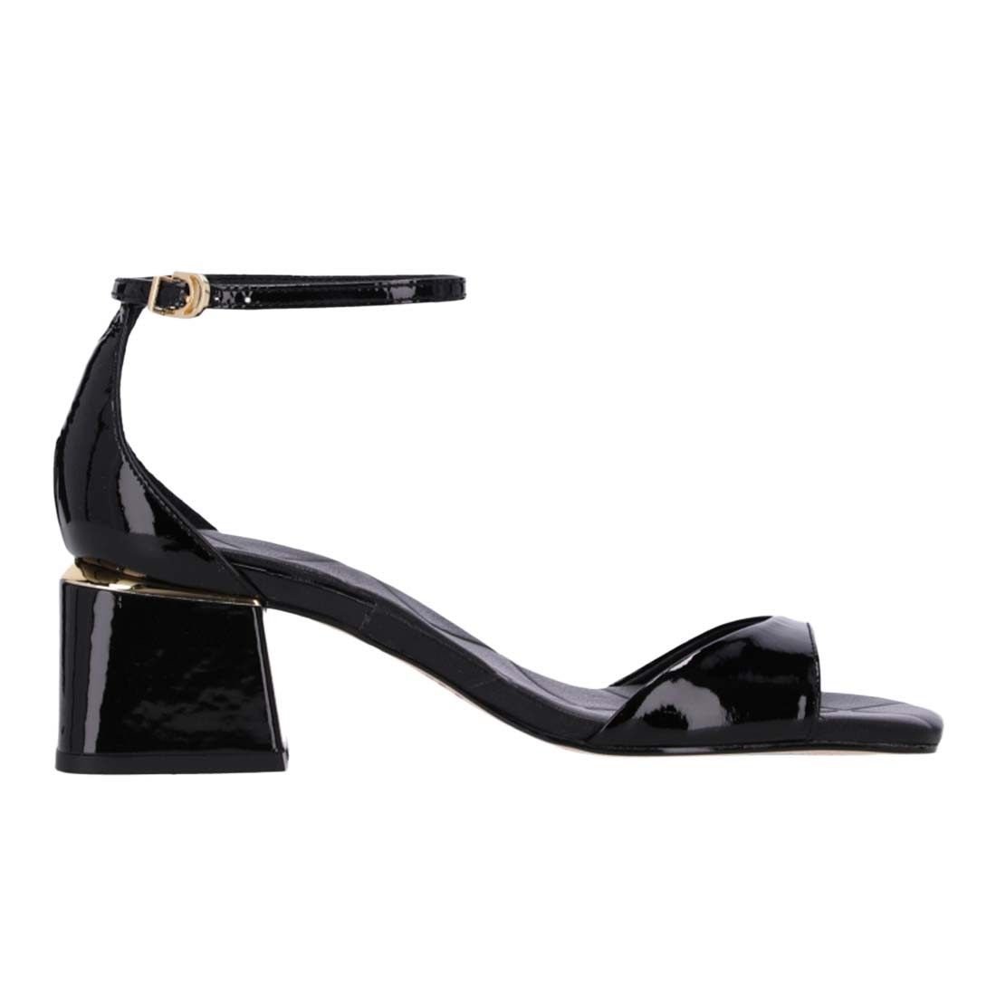 Sandália Luz da Lua Tira Fina Salto Bloco