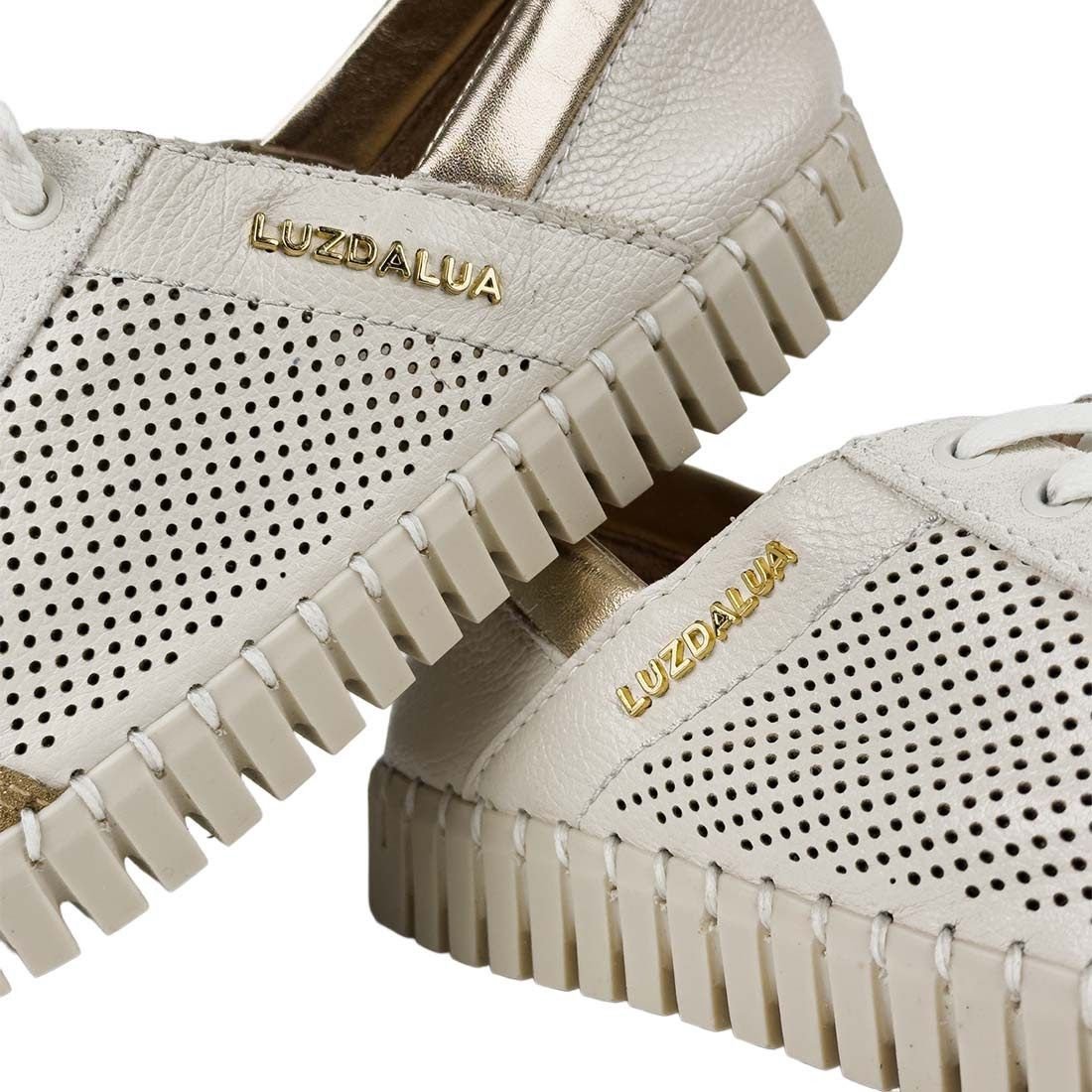 Tênis Luz da Lua Microfuros Solado Nervurado Off White 6