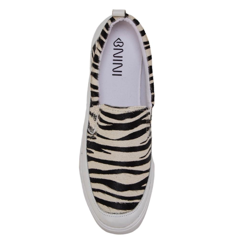 Tênis Slip On Feminino Couro Zebra Calce Fácil Sem Cadarço Multicores 2