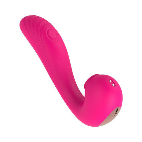 Angel 3 em 1 - Vibrador Recarregável de Ponto G, Sugador e Estimulador na Ponta - S-Hande Rosa 2