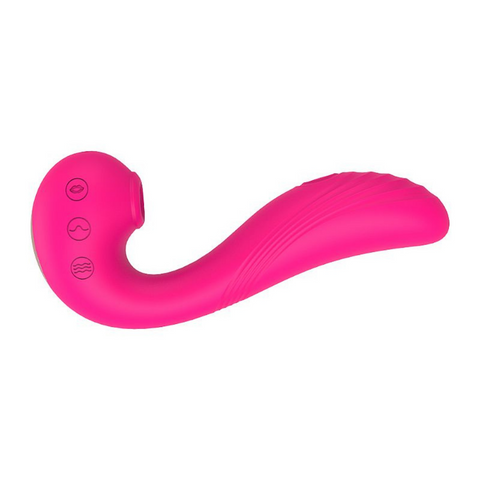 Angel 3 em 1 - Vibrador Recarregável de Ponto G, Sugador e Estimulador na Ponta - S-Hande Rosa 3