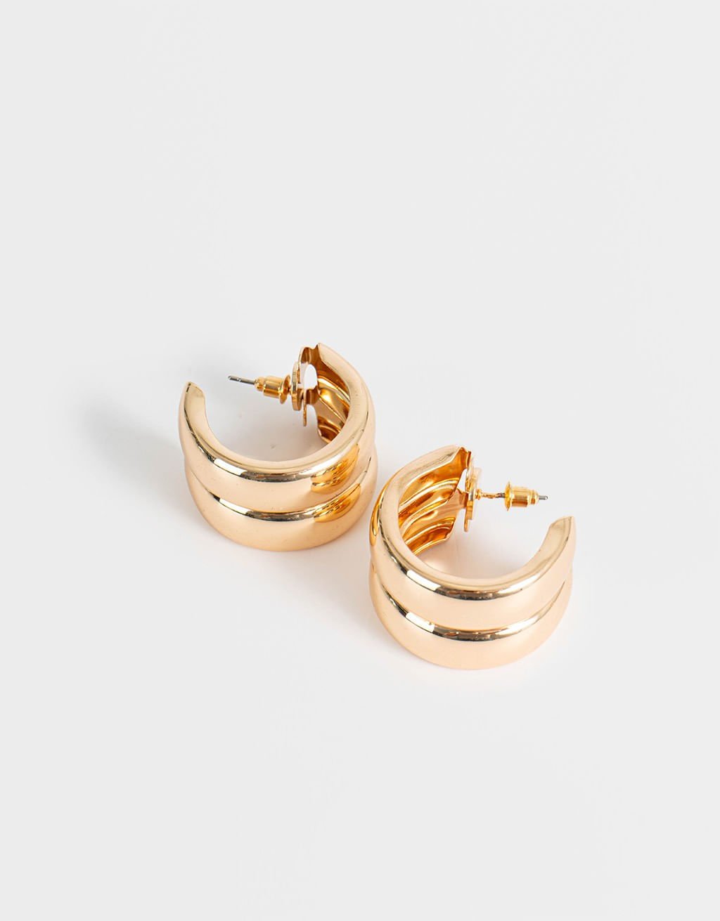 Argola Dupla Dourada New Basic Dourado 2