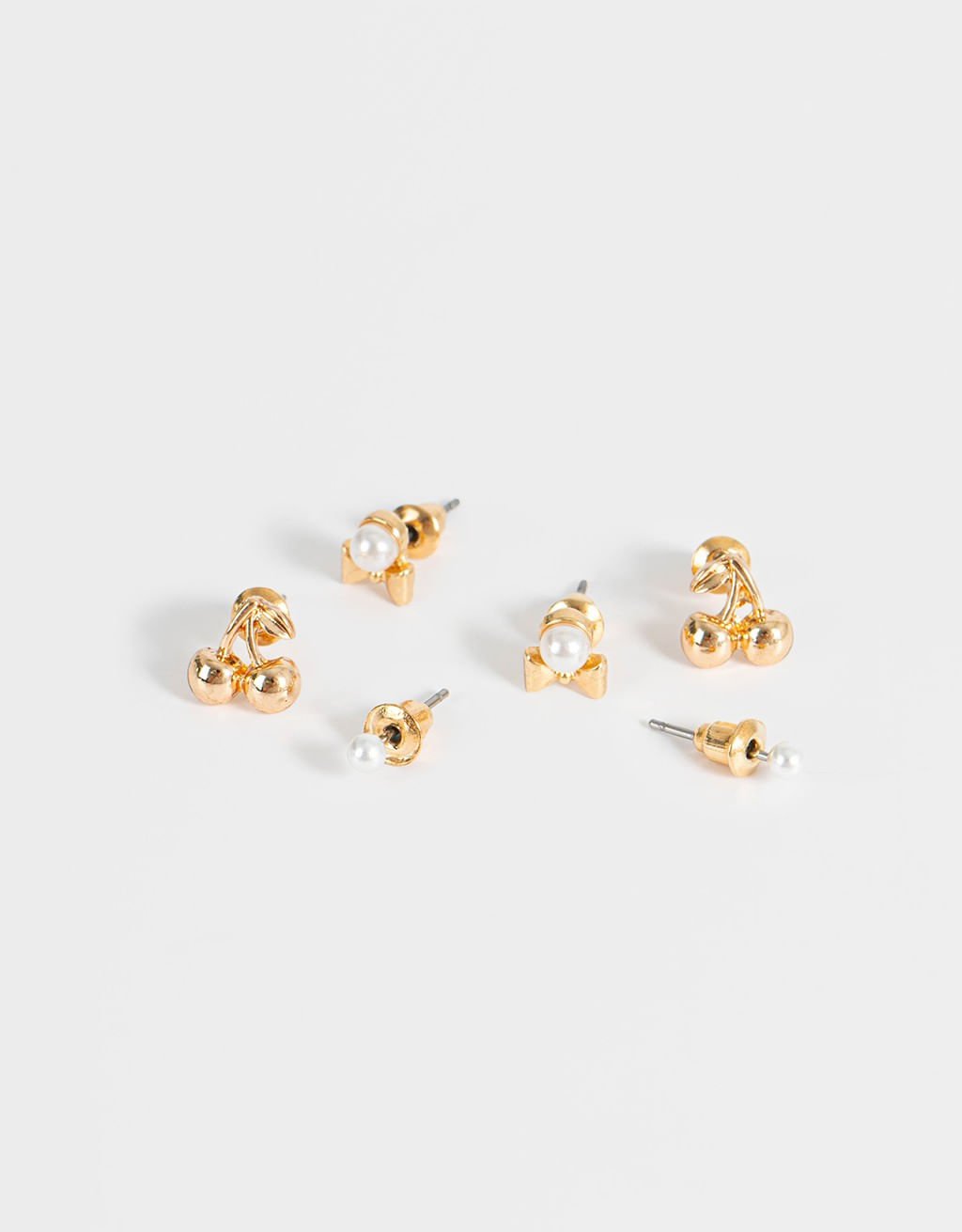 Kit 03 Brincos Dourados Royal Dourado/Branco 4